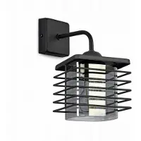 Luxolar Wandlampe LED Drahtabdeckung und Glasschirm E27 60W - Wandleuchte Innen für Wohnzimmer, Küchen - Schwarz