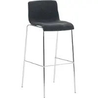 CLP Barhocker Hoover Stoff 4-Fuß Gestell Chrom dunkelgrau