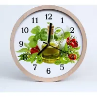 Tulup Holzuhr 20fi cm wanduhr - Basilikum Gewürz Wohnzimmer