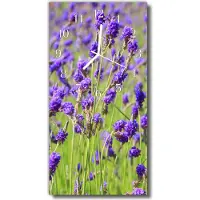 Tulup Glasuhr Wanduhr Küchenuhr Echt-Glas 30x60 Lavendel Mehrfarbig