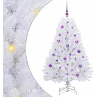 Syfax Künstlicher klappbarer Weihnachtsbaum Weiß 150 cm PVC und Stahl