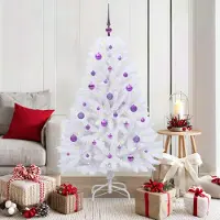 vidaXL "2025 cloris"Künstlicher klappbarer Weihnachtsbaum Weiß 150 cm PVC und Stahl - Künstliche Weihnachtsbäume DE919536