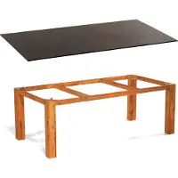 SonnenPartner Gartentisch Base 200x100 cm Teakholz Old Teak Tischsystem