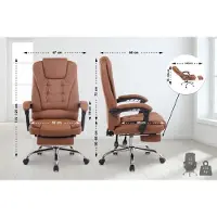 In And OutdoorMatch Bürostuhl Foxy - Kunstleder - Braun - Hochwertige Polsterung - Bequem gepolstert - Metallgestell - Optik