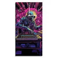 Wallario Design Wanduhr DJ der Unterwelt aus Echtglas, Größe 30 x 60 cm