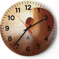 ARTTOR Wanduhr - Rund - Glasuhr - Dreidimensional Spirale Braun - 40x40cm - Schleichendes Uhrwerk - Lautlos - zum Aufhängen bereit - Dekoration Modern - Wanddekoration aus Glas - C4AR40x40-4652