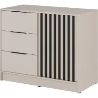Masseno Kommode NELIANA 105 cm Sideboard mit 3 Schubladen und 1 Türen für Wohnzimmer Schlafzimmer Modern 105x45x86 cm Kaschmir / Kaschmir