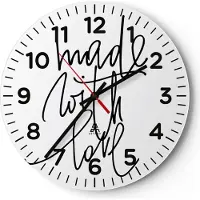 ARTTOR Wanduhr - Rund - Glasuhr - Erstellt mit Liebe - 30x30cm - Schleichendes Uhrwerk - Lautlos - zum Aufhängen bereit - Dekoration Modern - Wanddekoration aus Glas - C4AR30x30-4499