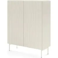 Masseno Kommode TRATTO 98,6 cm Sideboard und 2 Türen für Wohnzimmer Schlafzimmer Modern 98,6x39,8x123 cm Kaschmir / Kaschmir