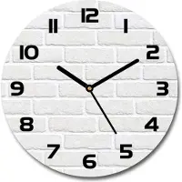 Tulup Wanduhr aus Glas 30fi Glasbild Glasuhr Gehärtetes Glas - schwarze-zeiger - Brick wall