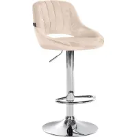 CLP Barhocker Milet Samt chrom creme