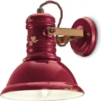 Licht-Erlebnisse Strahler Metall Keramik E27 verstellbar Bordeaux Shabby Antik Rostbraun Vintage Design Keramikleuchte
