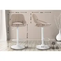 CLP Barhocker Milet Stoff weiß taupe