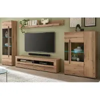Furn.Design Wohnwand "Design-D" in Evoke Eiche Wohnkombination Set 4-teilig 350 cm, mit Soft-Close