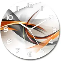 Tulup Wanduhr aus Glas 30fi Glasbild Glasuhr Gehärtetes Glas - weisse-zeiger - Waves abstraction