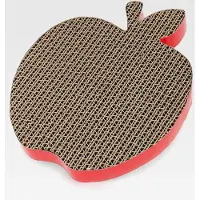 Markenlos Kartonkratzer TIMON 24x21x2,5 cm - Natur Beige, Profilierter Wellpappe-Sratcher mit Katzenminze - Leichte, umweltfreundliche Kratz-, Spiel- und Möbelschutz für Katzen