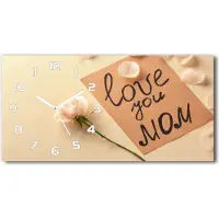 Tulup Wanduhr aus Glas – 60x30 cm - Glasbild - Glasuhr - Gehärtetes Glas - weisse-zeiger - Muttertag