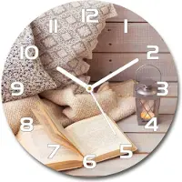 Tulup Wanduhr aus Glas 30fi Glasbild Glasuhr Gehärtetes Glas - weisse-zeiger - Relax at the book