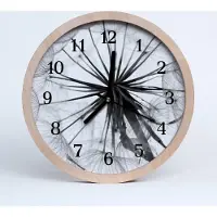 Tulup Holzuhr 30fi cm wanduhr - Löwenzahn-Blumen