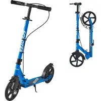 Vevor Kick Scooter for Kids Ages 8+, Teens & Adults, 2-Wheel Toddler Scooter with Height Adjustable Handlebar, Wide Anti-Slip Deck, Foldable Lightweight for Boys & Girls up to 99.8 kg, Black + Blue