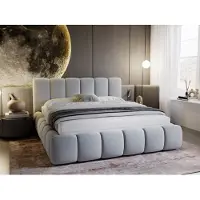 GRAINGOLD Polsterbett Cloud 200x200 cm - Bett 200x200, Polsterbett ohne Bettkasten, mit Lattenrost - Hellgrau (Monolith 84)