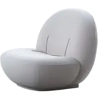 AEA Weißer stilvoller Sessel weicher Stoffsessel Designersessel Wohnzimmermöbel