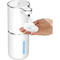 MODFU Seifenspender Automatisch, 380ml Elektrischer Seifenspender Wiederaufladbar mit Sensor, 4 einstellbare Stufen, IPX5 Wasserdicht Seifenspender Wandbefestigung für Küche Badezimmer