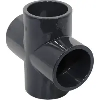 Haf PVC Fittings Kreuzstück mit 4x 40mm | 4x Klebemuffe | Rohrverbinder aus grauem PVC | 4-Wege Kreuz PN16 für PVC Rohr, Poolverrohrung, Pool & Teich