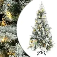 Prolenta Maison Exclusive - Weihnachtsbaum mit Beleuchtung Schnee und Zapfen 225 cm PVC&PE