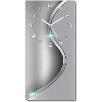 Tulup Wanduhr aus Glas – 30x60 cm - Glasbild - Glasuhr - Gehärtetes Glas -Metall Abstraktion