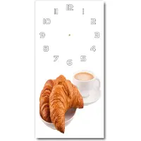 Tulup Wanduhr aus Glas – 30x60 cm - Glasbild - Glasuhr - Gehärtetes Glas -Frühstück
