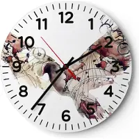 ARTTOR Wanduhr - Rund - Glasuhr - Vogel Abstraktion - 40x40cm - Schleichendes Uhrwerk - Lautlos - zum Aufhängen bereit - Dekoration Modern - Wanddekoration aus Glas - C4AR40x40-4109