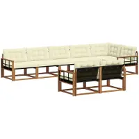 vidaXL Outdoor-Sofagarnitur 8 stk. Natur und Creme