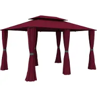 Paramondo Gartenpavillon 4x3m mit Seitenwänden Comfort Pavillon Outdoor Bordeaux Jarolift
