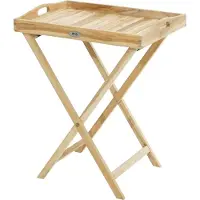 Licht-Erlebnisse Klappbares Tablett Beistelltisch Teakholz Outdoor Garten Terrasse Balkon