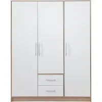Masseno Drehtürenschrank VANO 150/190/56cm 3-türig Weiß