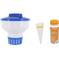 Steinbach | Teststreifen Kit inkl. Dosierschwimmer Maxi | 18 cm Ø | Poolwasser sauber und kristallklar