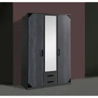 Wimex Kleiderschrank Bochum Drehtürenschrank graphit Digitalprint Steel Optik 135cm