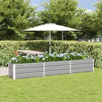 vidaXL "Schlussverkauf" Pflanzkübel im Garten - 1 pc - Blumenbeet/Gartenbeet - Hellgrau 480x50x45 cm Verzinkter Stahl C13535