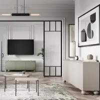 Lomadox Wohnzimmer-Set in kaschmir und grün matt mit Sideboard, Lowboard, Beistelltische, 4-teilig - SPLIT-141
