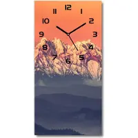Tulup Wanduhr aus Glas – 30x60 cm - Glasbild - Glasuhr - Gehärtetes Glas -Panorama der Tatra-Berge