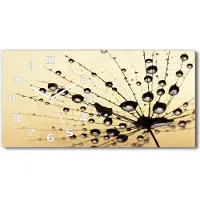 Tulup Wanduhr aus Glas – 60x30 cm - Glasbild - Glasuhr - Gehärtetes Glas - weisse-zeiger - Fingerabdrücke