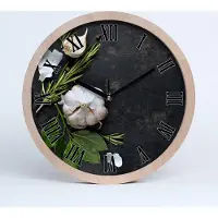 Tulup Holzuhr 20fi cm wanduhr - schwarze Spitzen - Knoblauch
