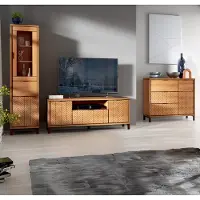 Lomadox Wohnzimmermöbel Set 3-teilig modern in Eiche FABRIANO-161
