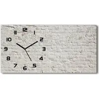 Tulup Wanduhr aus Glas – 60x30 cm - Glasbild - Glasuhr - Gehärtetes Glas - schwarze-zeiger - Holzwand