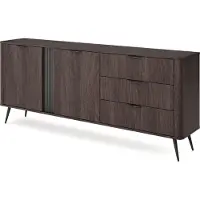 Masseno Kommode NOBILE 195,2 cm Sideboard mit 3 Schubladen und 2 Türen für Wohnzimmer Schlafzimmer Modern 195,2x38x81,2 cm Eichefarben / Eichefarben