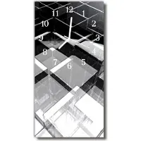 Tulup Glasuhr Wanduhr Küchenuhr Echt-Glas 30x60 Glaswürfel Mehrfarbig