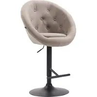 CLP Barhocker London V2 Stoff schwarz taupe