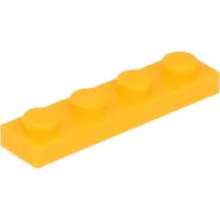 LEGO 1x4 Platte 3710 - 100 Stück Helles Hellorange