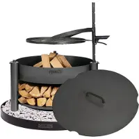 Cook King Feuerschale MONTANA X Ø80cm + Grillrost Ø60cm + Deckel +Basis Grillstelle Garten